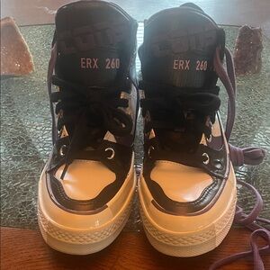 Converse ERX 260 Black and White High-Tops with Purple Accents